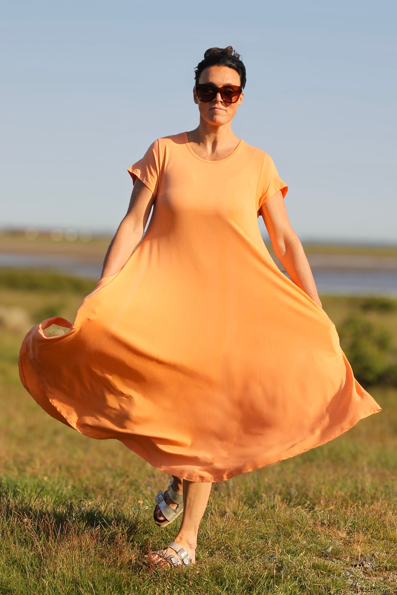 Oransje Kjole Ballerina Lang Oransje Potters