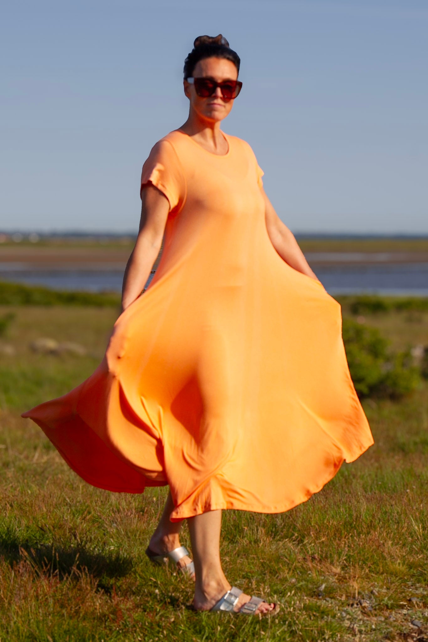 Oransje Kjole Ballerina Lang Oransje Potters