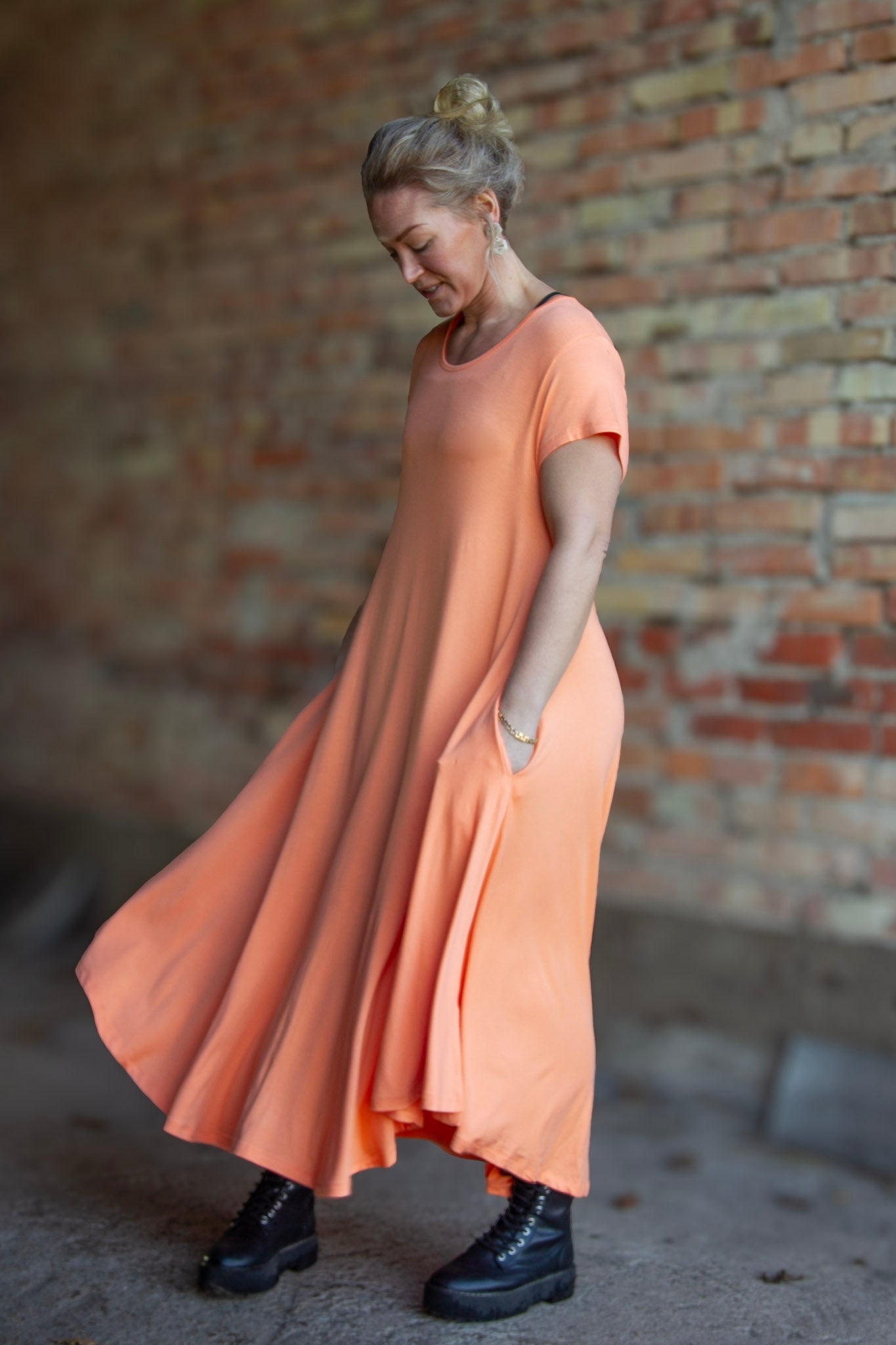 Orange Dress Ballerina Long Orange Potters