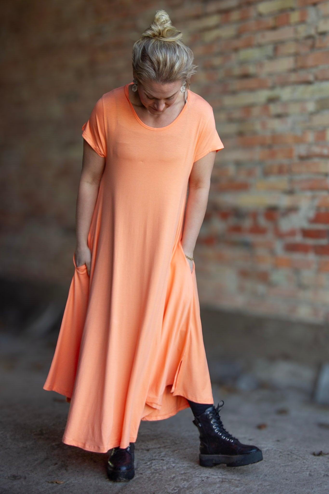 Persikofärgad Klänning Ballerina Orange Potters