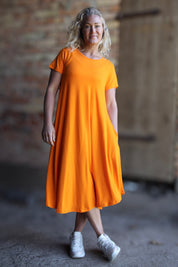 Orange Klänning Ballerina Original Orange