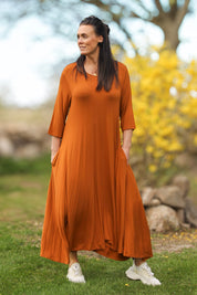 Orange Klänning Ballerina V-Neck Long Orange