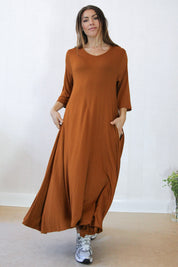 Orange Klänning Ballerina V-Neck Long Orange