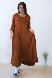 Orange Klänning Ballerina V-Neck Long Orange