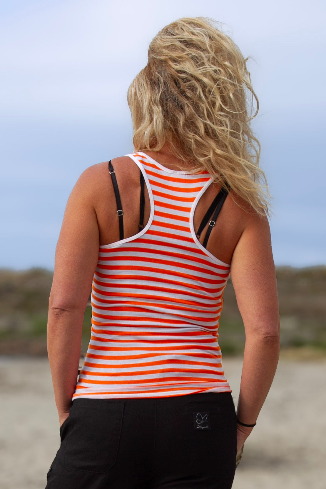 Orange/Vitt Linne Sara Orange/White