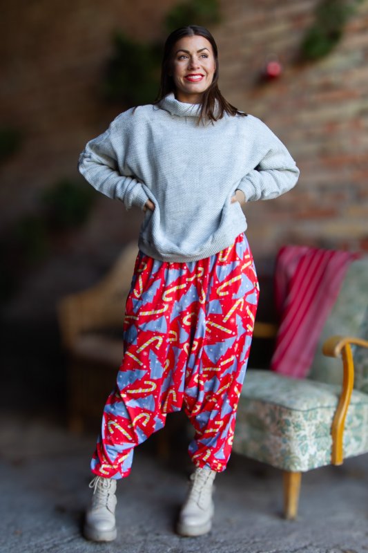 Röd Haremsbyxa Yoggi Christmas Red Base