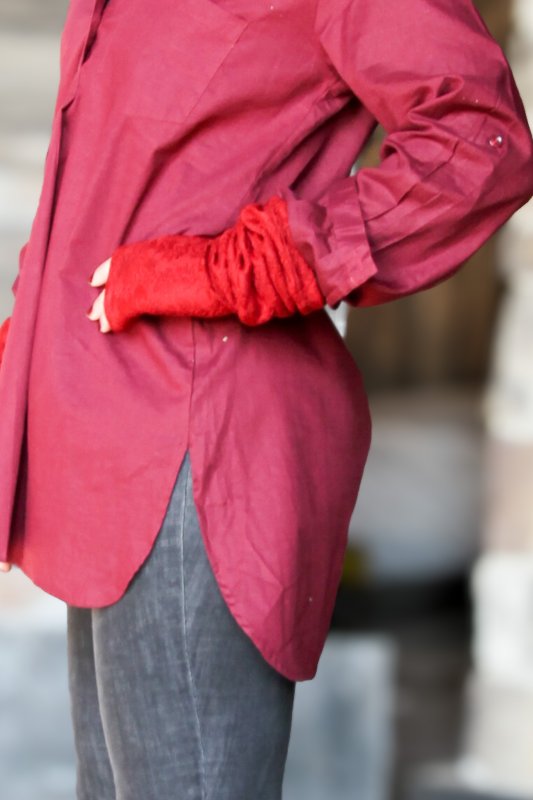 Röda Handledsvärmare Arm Warmers Red