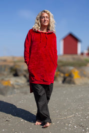 Röd Hoodie Klänning Scarlet Smile Red