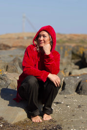 Röd Hoodie Klänning Scarlet Smile Red