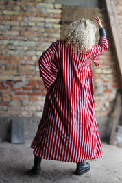 Rot gestreifter Kimono Aomori Rot