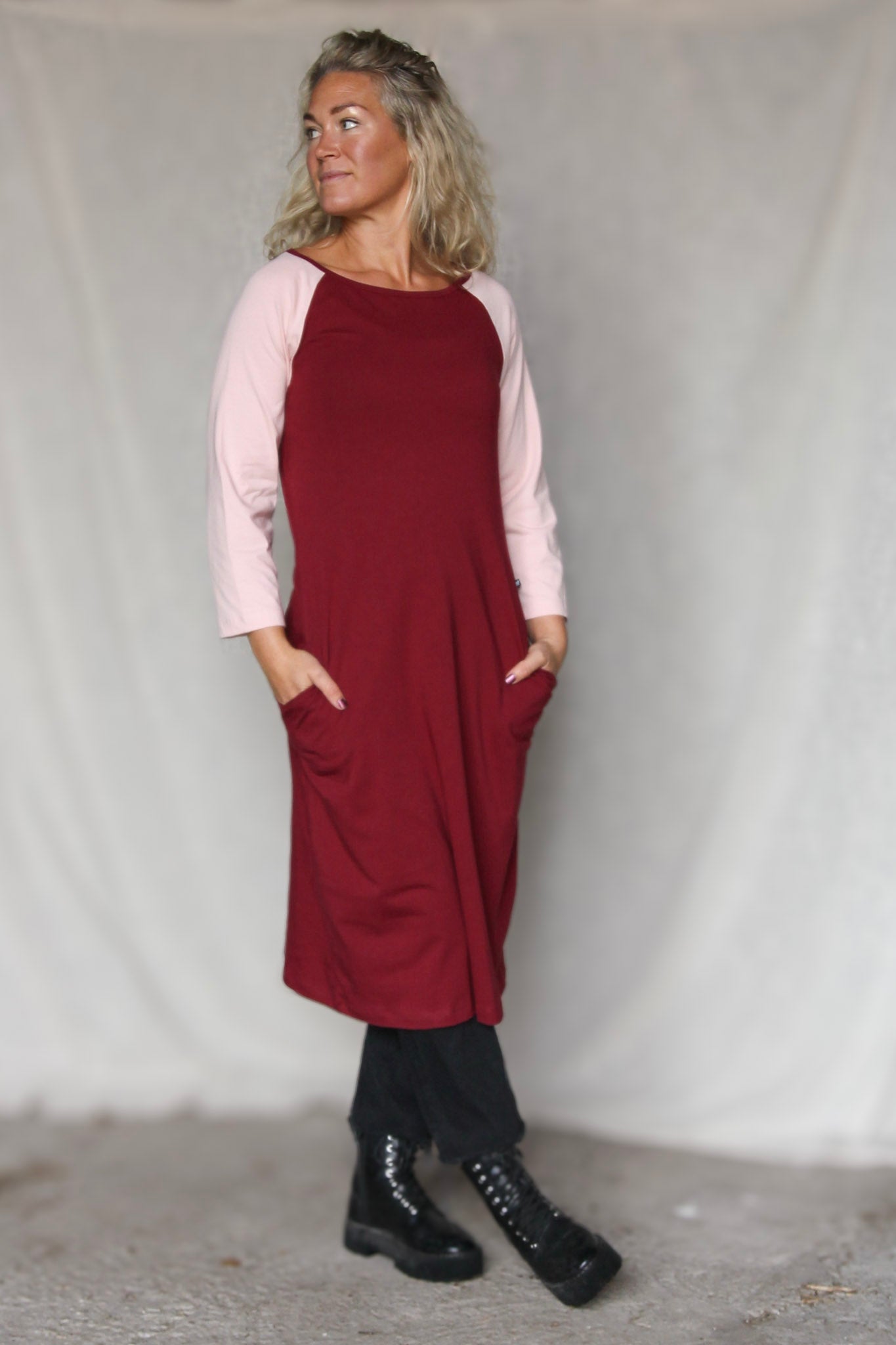 Röd/Rosa Klänning Juniskär Bordeaux/Pink