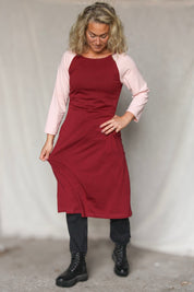 Röd/Rosa Klänning Juniskär Bordeaux/Pink
