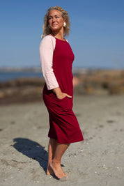 Rood/Roze Jurk June Rood Bordeaux/Roze