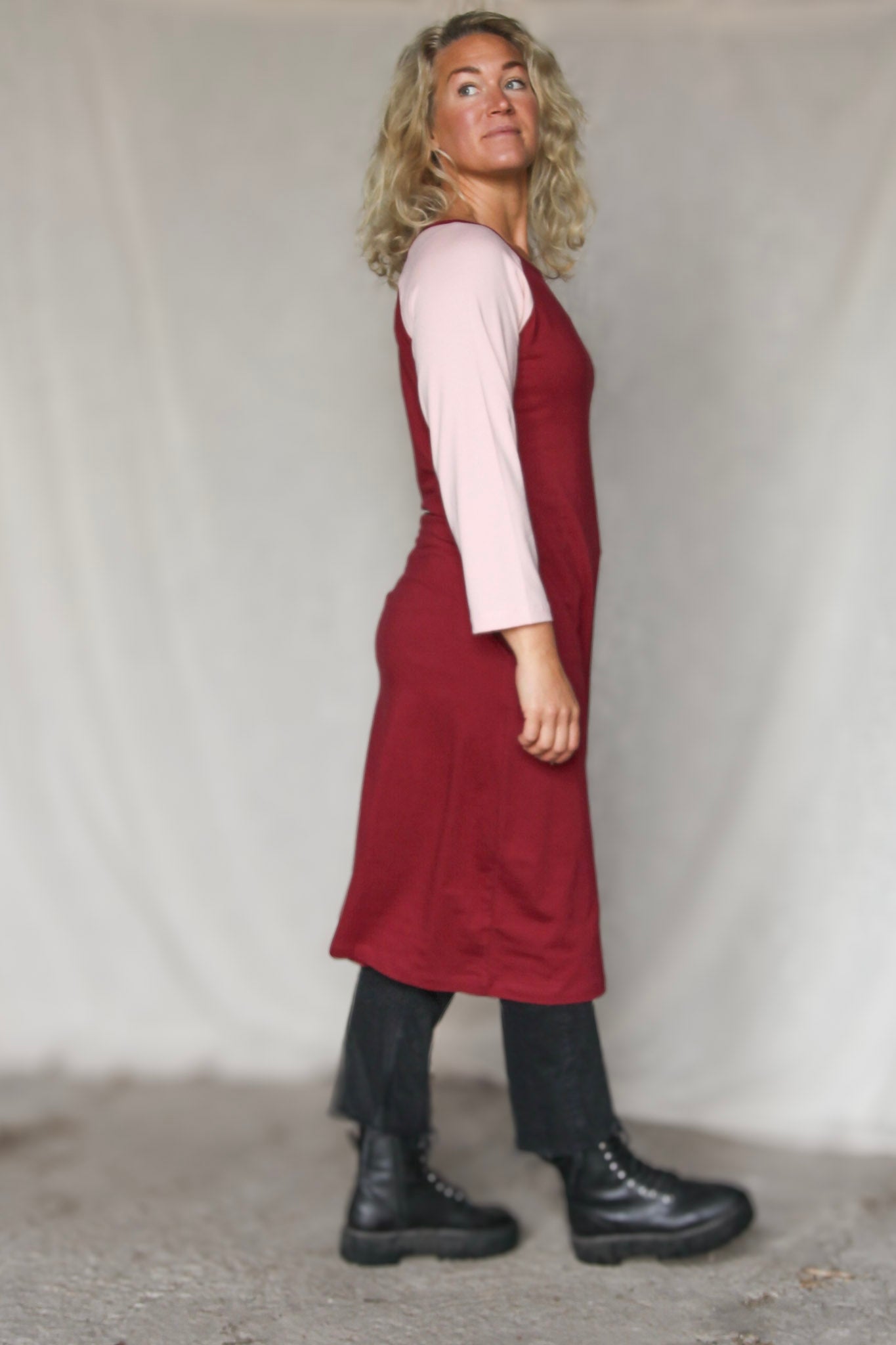 Röd/Rosa Klänning Juniskär Bordeaux/Pink
