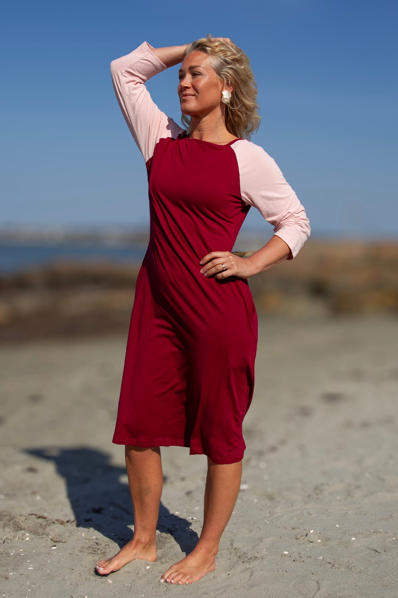 Rood/Roze Jurk June Rood Bordeaux/Roze