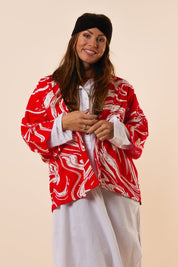 Röd Kimono Nordbäck Short Red