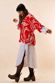 Röd Kimono Nordbäck Short Red