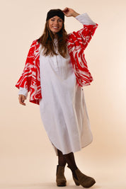 Röd Kimono Nordbäck Short Red