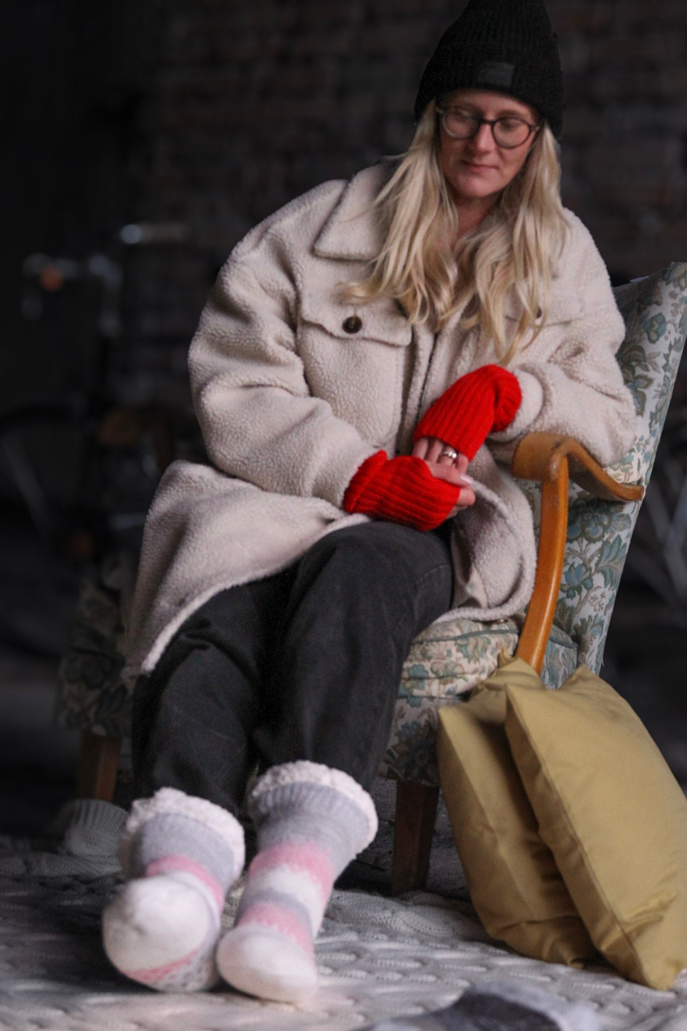 Julesokker rutete rød og svart