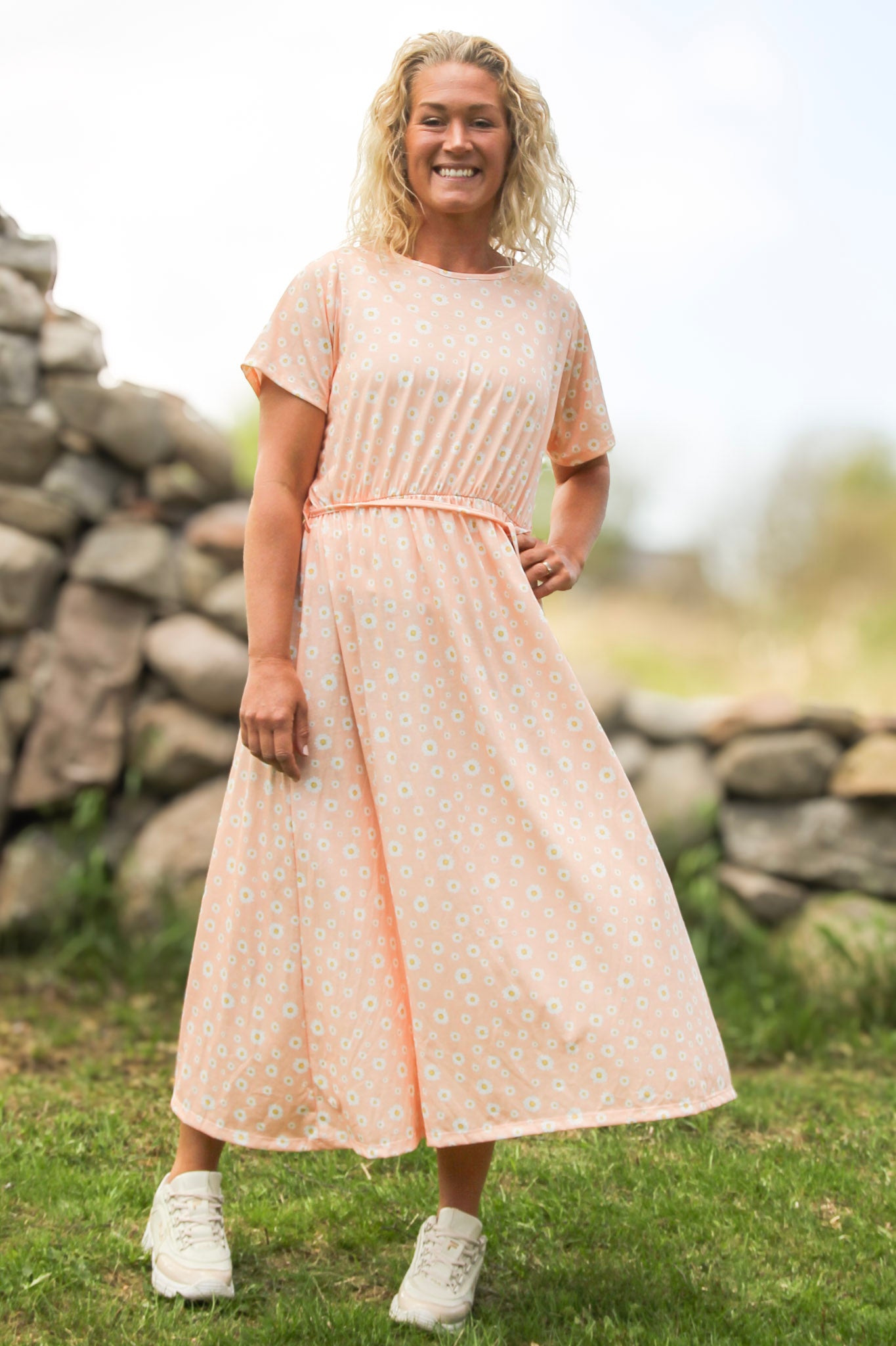 Pink Floral Dress Appelvik Pink