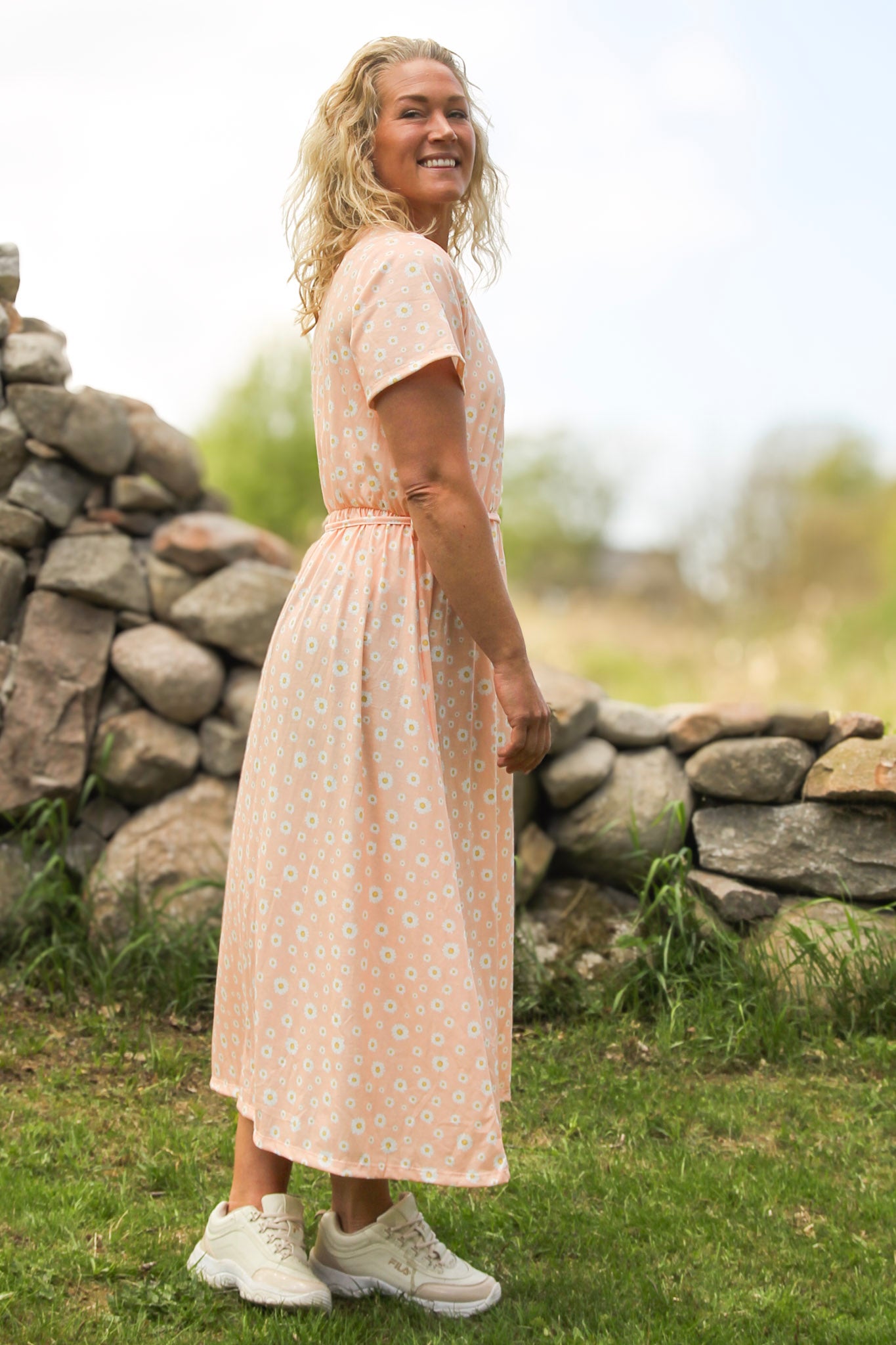 Pink Floral Dress Appelvik Pink