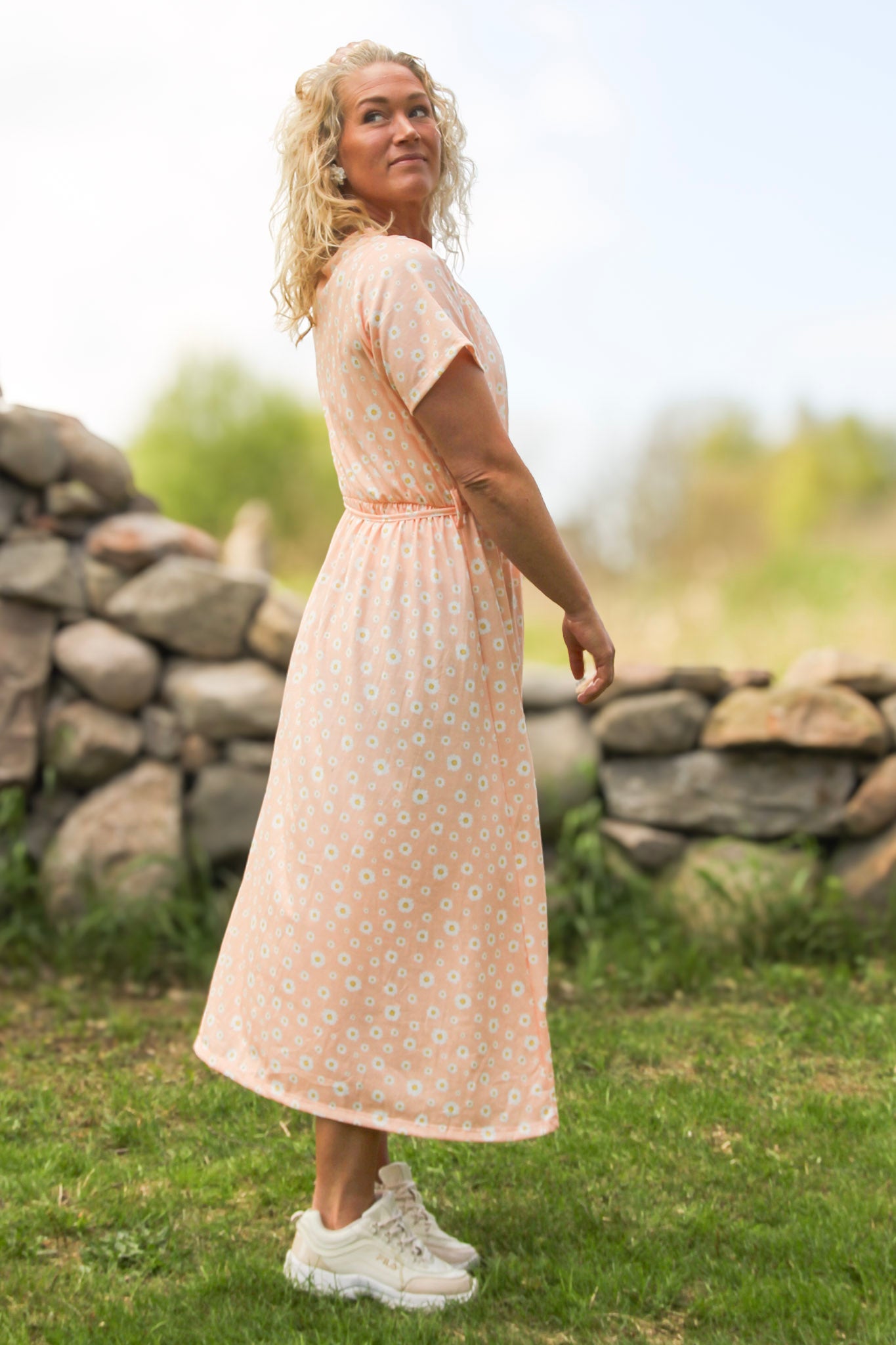Pink Floral Dress Appelvik Pink