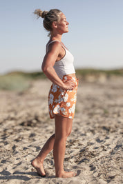 Rosa Blommiga Shorts Ronja Peach