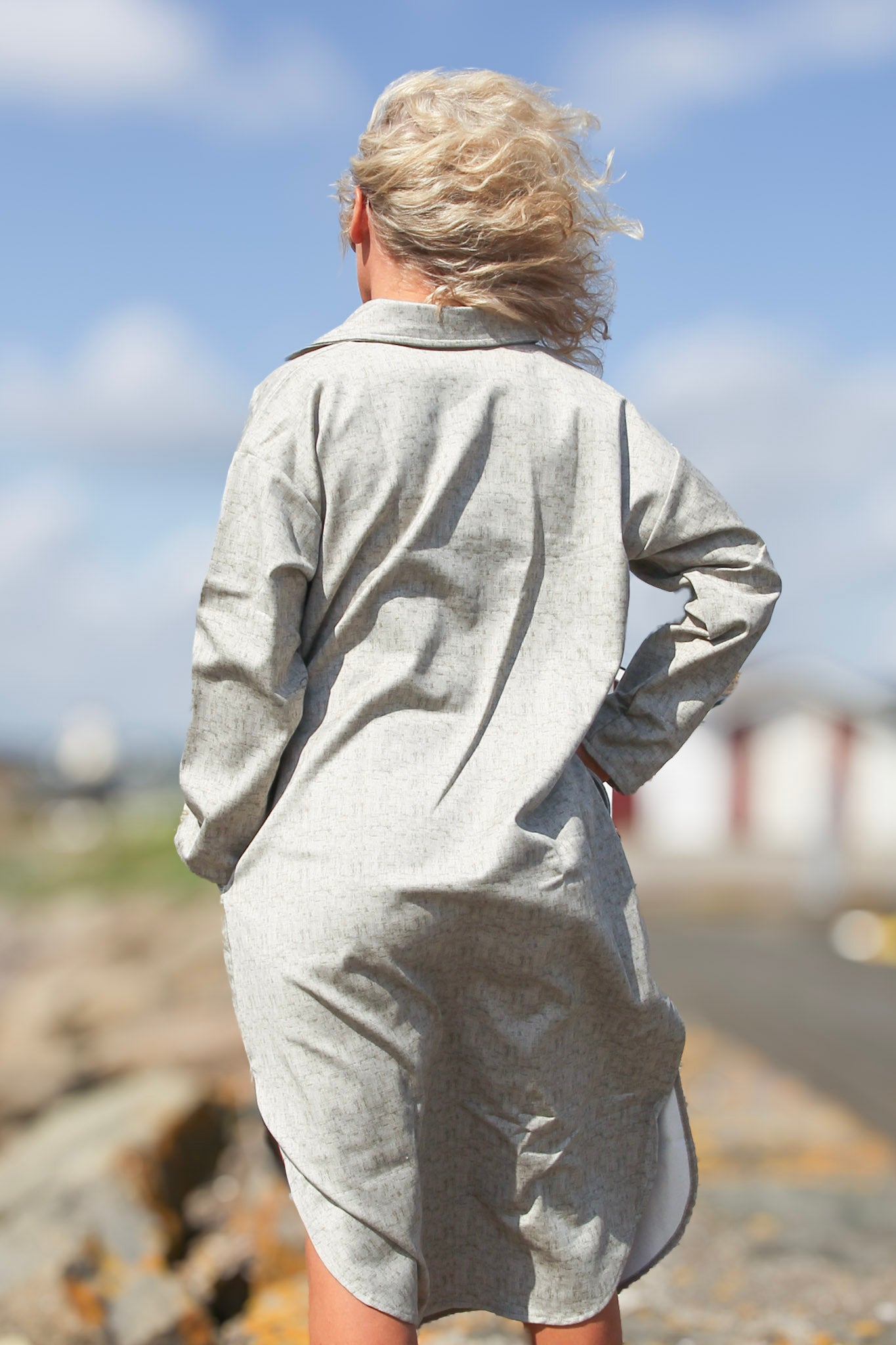 Ljusgrå Jeansskjorta Daly Light Grey