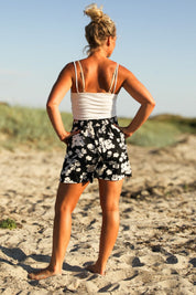 Svart Blommiga Shorts Ronja Olive Black