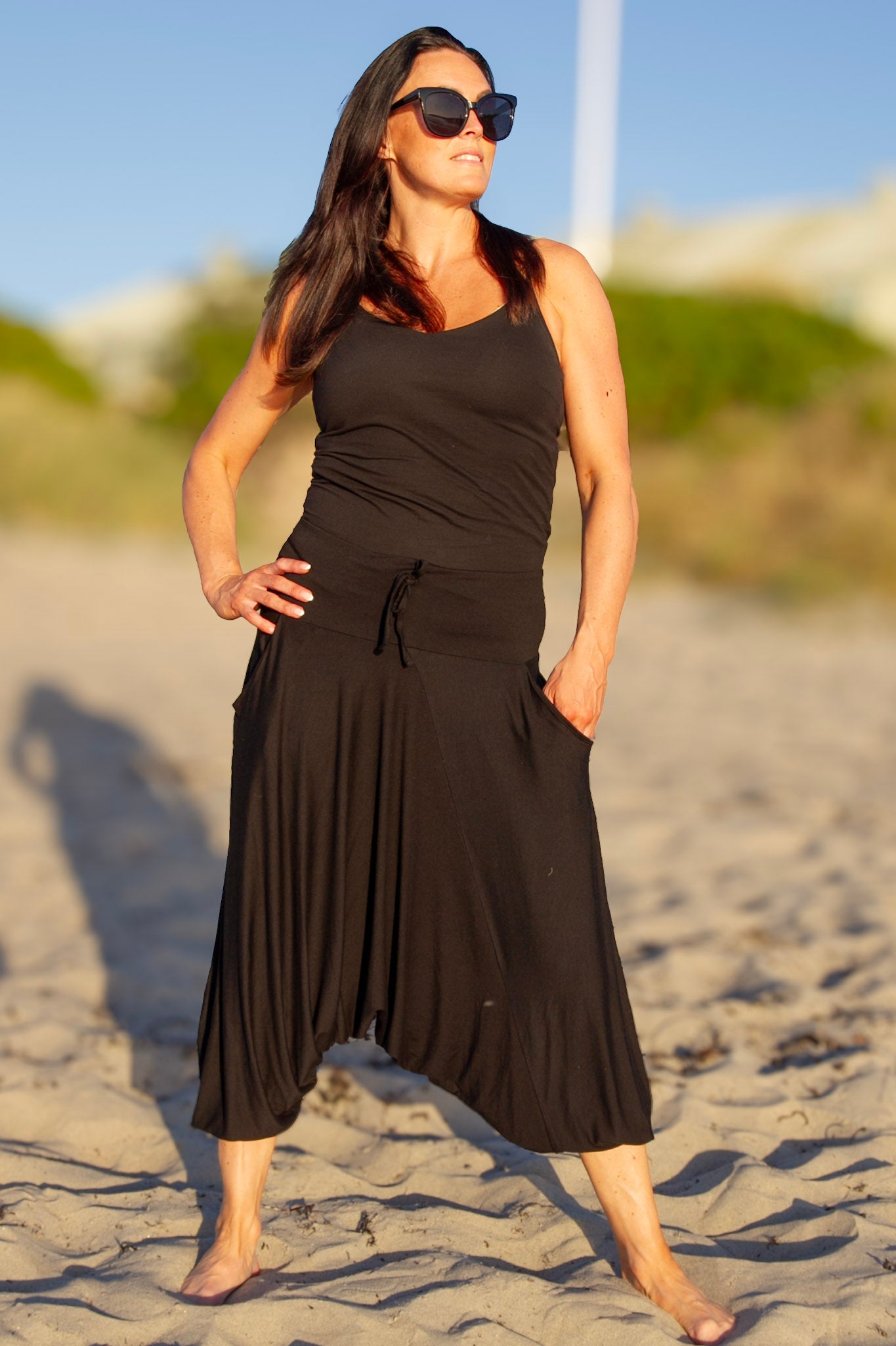 Svart Haremsbyxa Yoga Basic Original Black