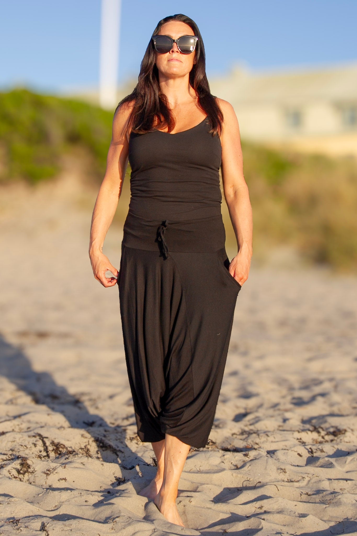 Svart Haremsbyxa Yoga Basic Original Black
