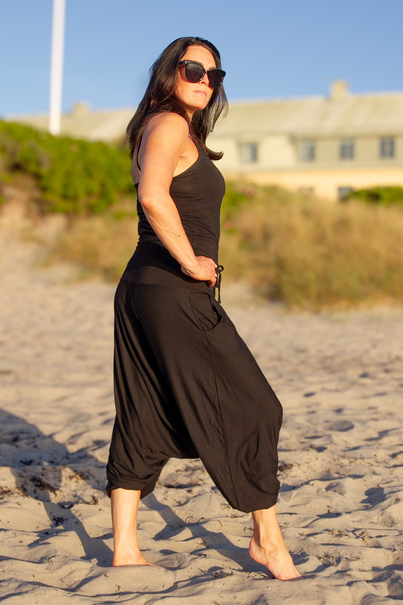 Svart Haremsbyxa Yoga Basic Original Black