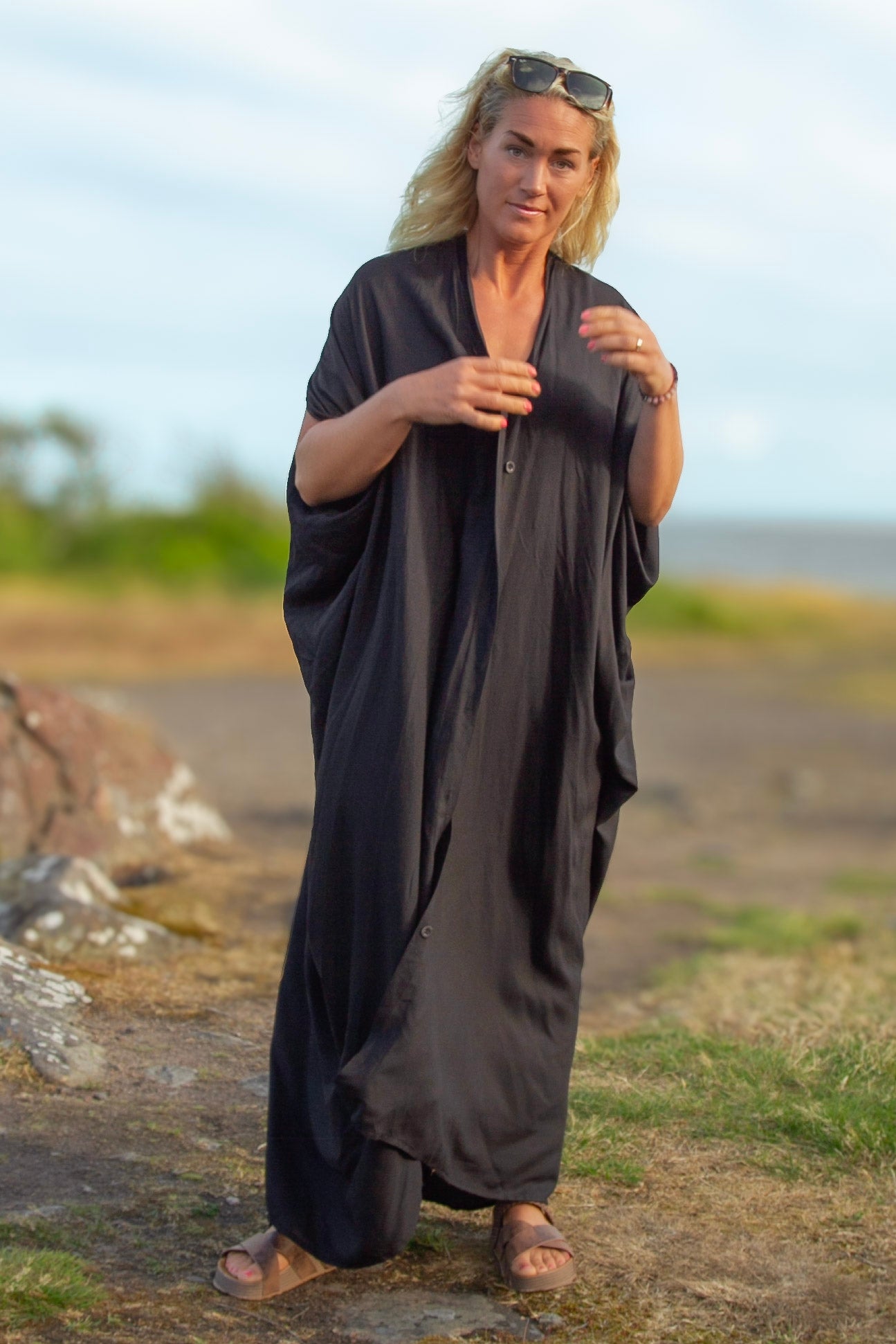 Black Kaftan Dress Olinda Black