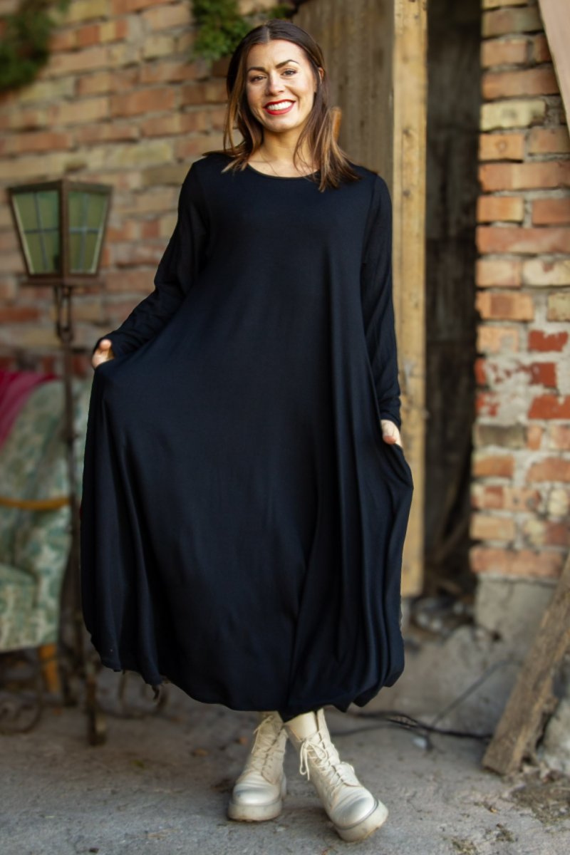 Svart Klänning Ballerina Longsleeve Black