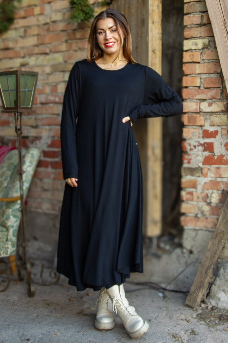 Svart Klänning Ballerina Longsleeve Black