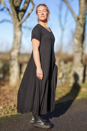 Svart Klänning Ballerina V-Neck Black