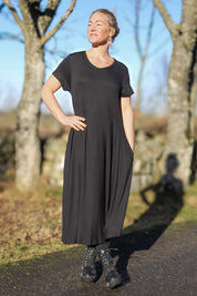 Svart Klänning Ballerina V-Neck Black