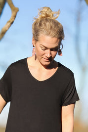 Svart Klänning Ballerina V-Neck Black