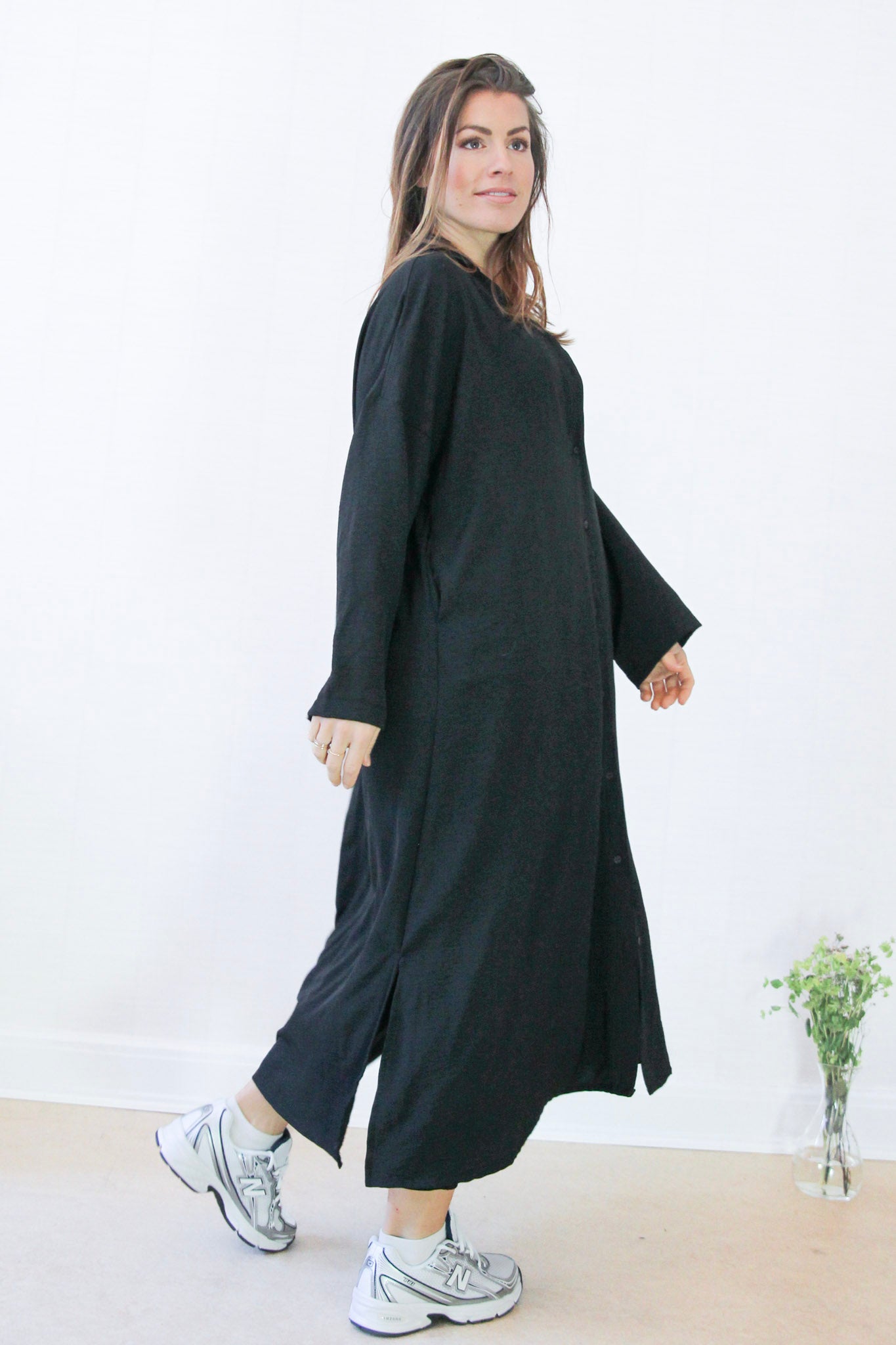 Svart Klänning Sahara Longsleeve Black