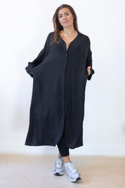 Svart Klänning Sahara Longsleeve Black