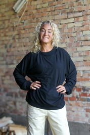 Svart Ribbad Tröja Soft Black