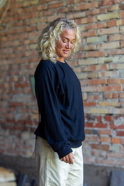 Svart Ribbad Tröja Soft Black