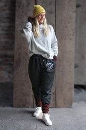 Svarta Mjukisbyxor Hängmatta Retro Black