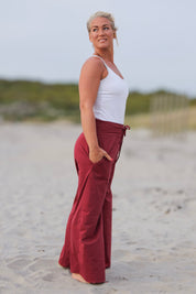 Vinröd Byxa Lahina Cotton Maroon