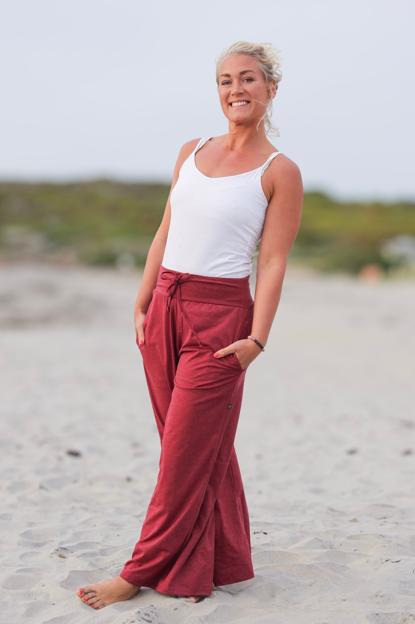 Vinröd Byxa Lahina Cotton Maroon