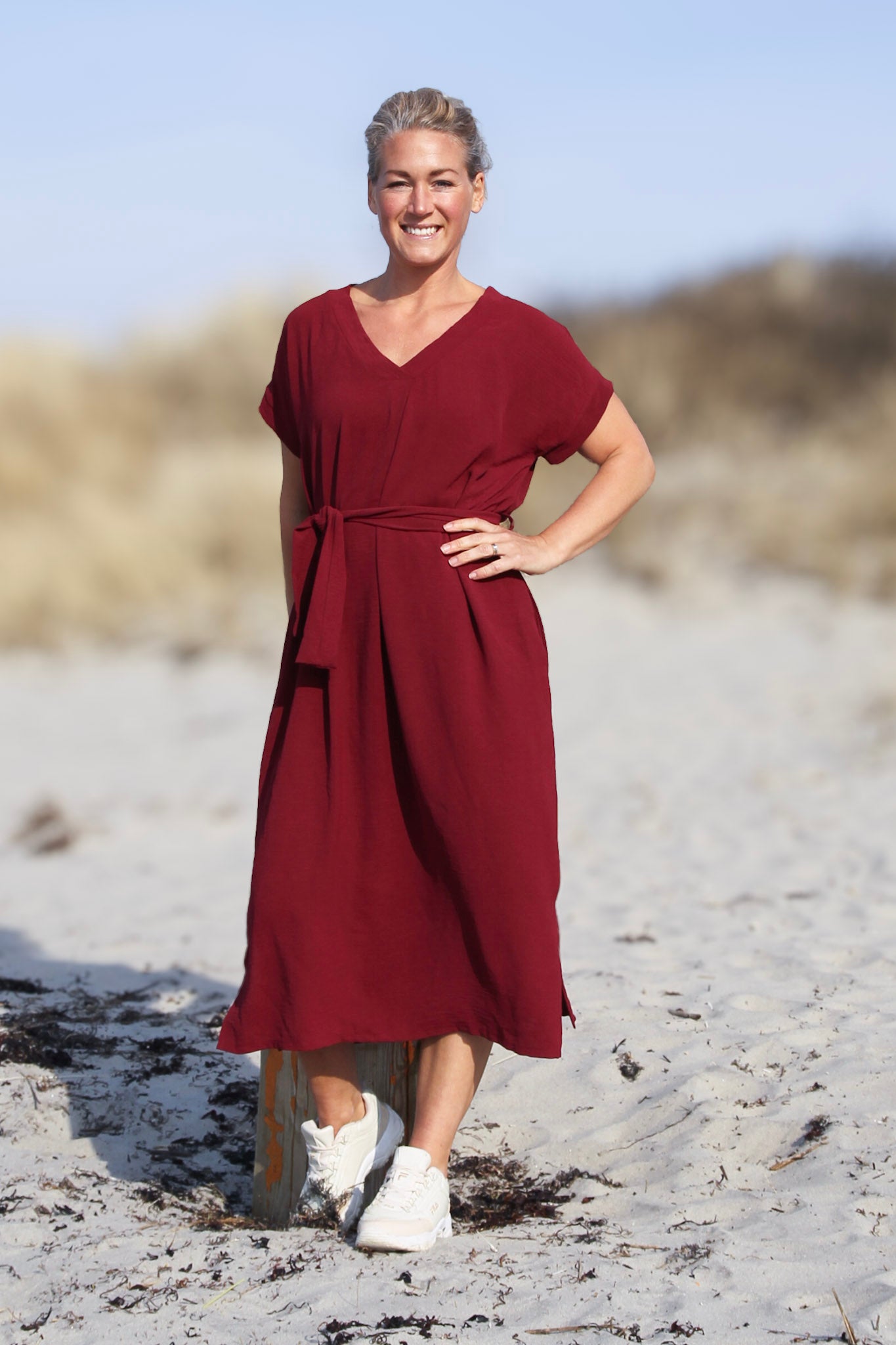 Vinröd Klänning Roxy Maroon
