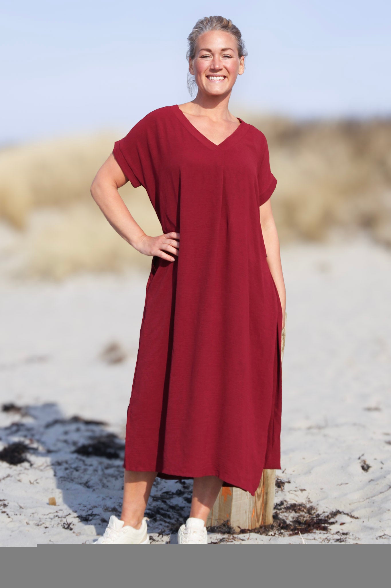Vinröd Klänning Roxy Maroon
