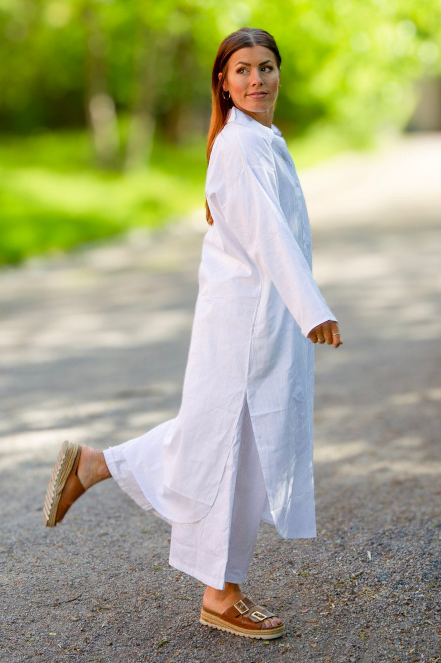 Weißes Hemdblusenkleid Dhaliz Weiß