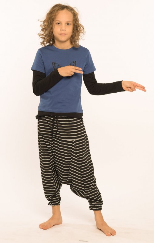 Harem Classic Kids Thin Stripe musta harmaa