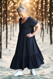 Svart Draperad Klänning Amelie Black